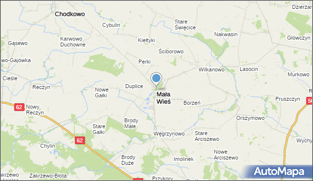 mapa Mała Wieś, Mała Wieś powiat płocki na mapie Targeo